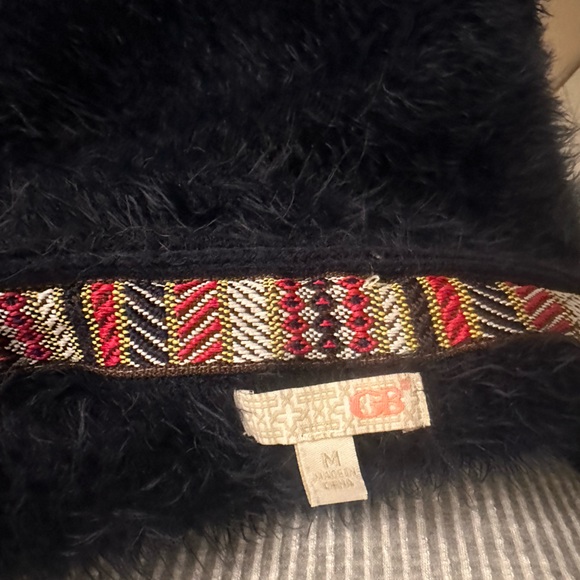 GIANNI BINI NAVY BLUE EYELASH CARDIGAN SIZE MEDIUM - Picture 3 of 5